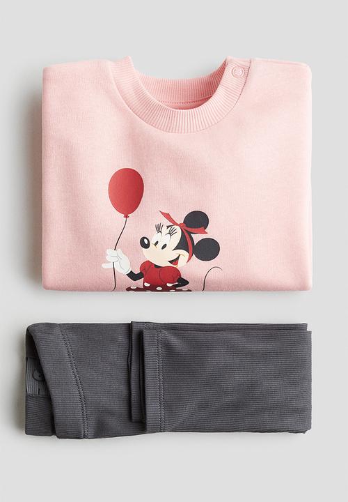 H&M - 2-Piece printed set - pink minnie mouse