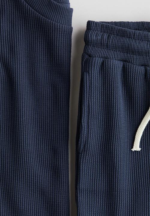 H&M - 2-Piece waffled cotton set - dark blue