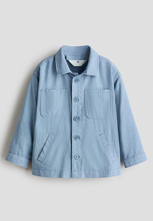 H&M - Linen-blend shacket - light dusty blue