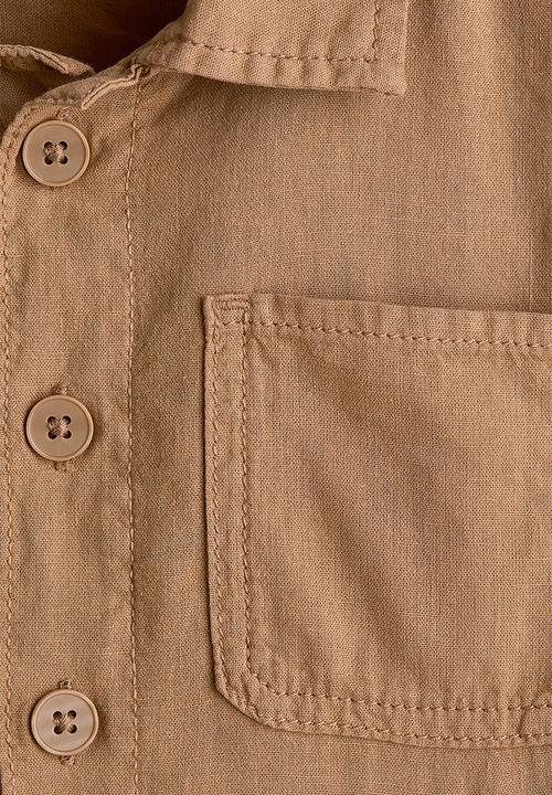 H&M - Linen-blend shacket - light brown 