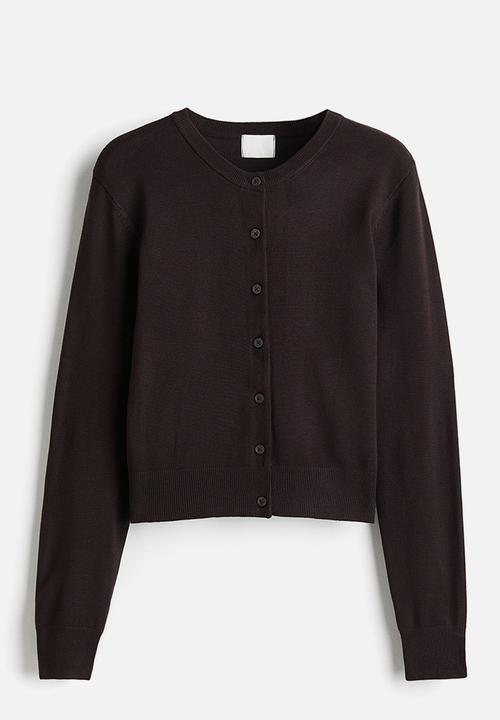 H&M - Fine-knit cardigan - dark brown 