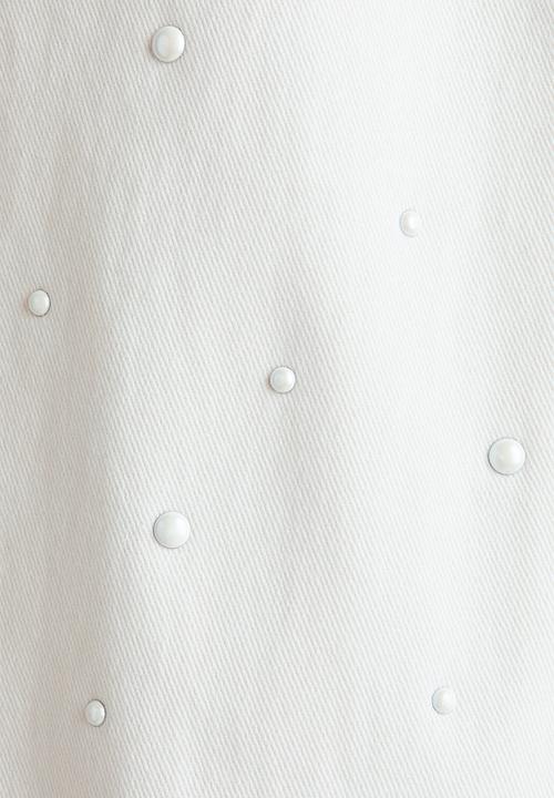 H&M - Bead-embellished flared trousers - white
