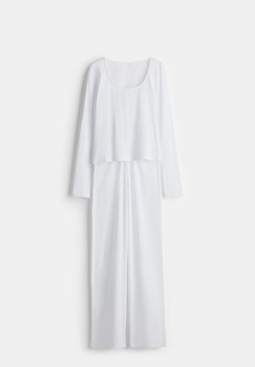 H&M - Cotton pointelle pyjamas - white