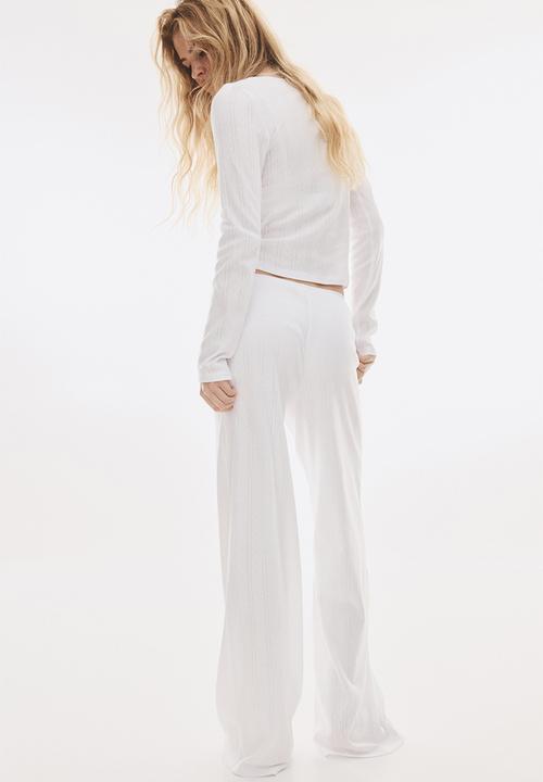 H&M - Cotton pointelle pyjamas - white