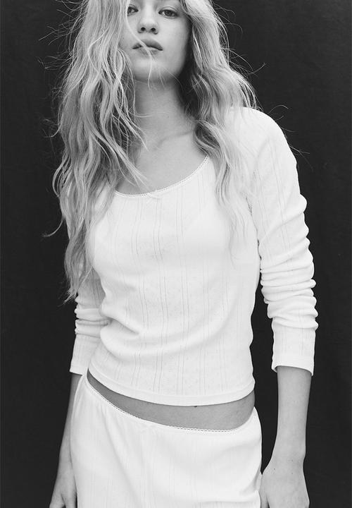 H&M - Cotton pointelle pyjamas - white