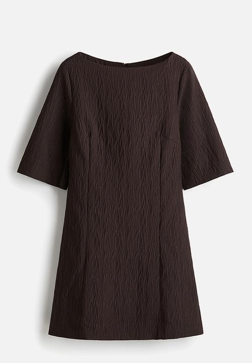 H&M - Boat-neck dress - dark brown 