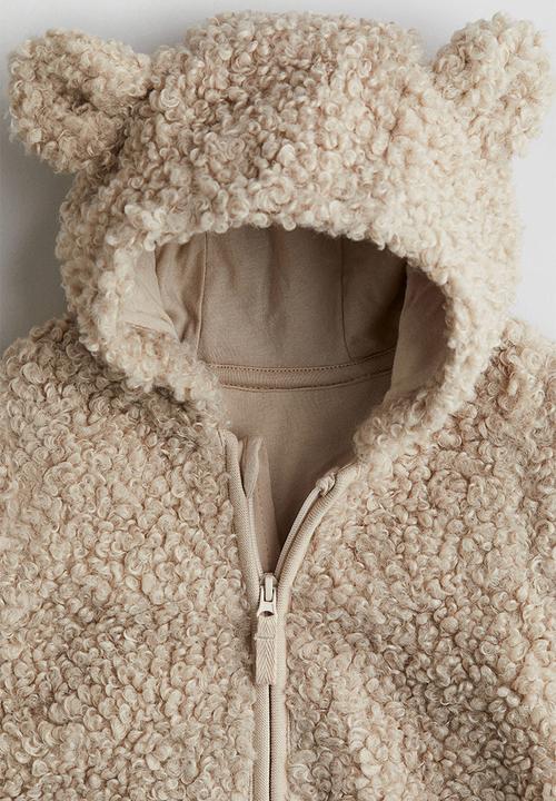 H&M - Hooded fluffy pramsuit - beige