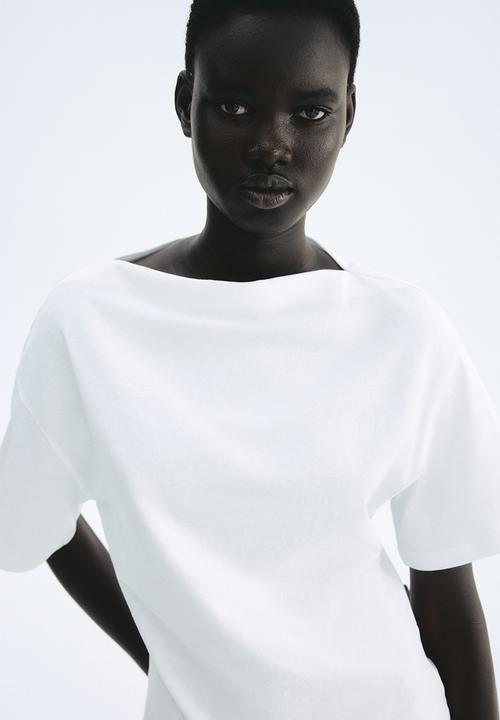 H&M - Boat-neck cotton top - white