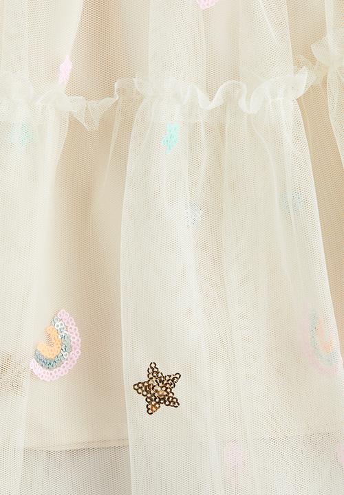 H&M - Tulle skirt - cream rainbows
