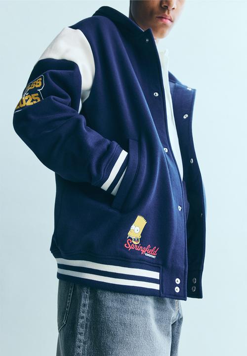 H&M - Sweatshirt baseball jacket - navy blue the simpsons