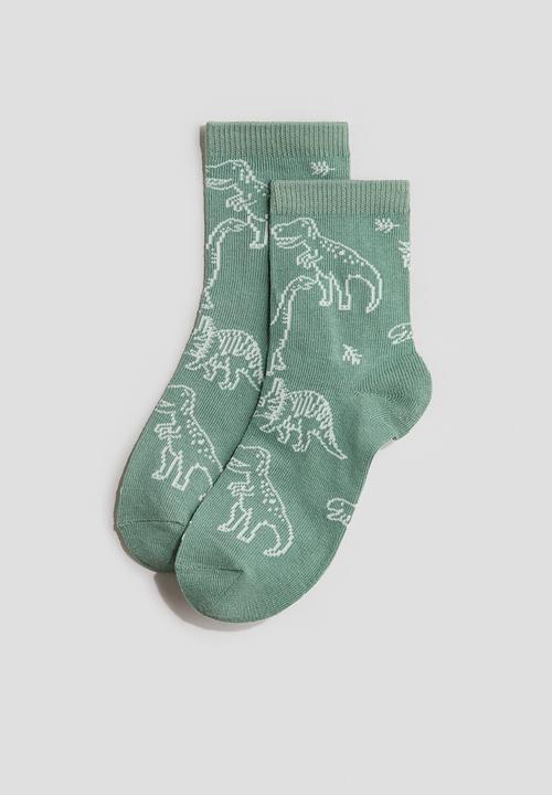 H&M - 7-pack socks - green/dinosaurs