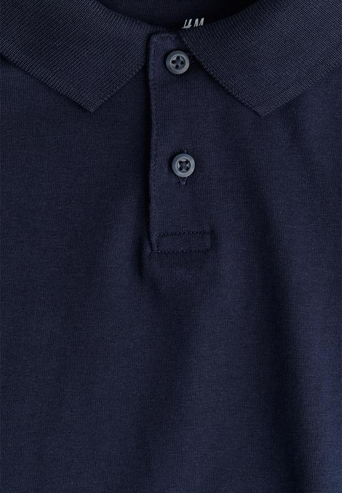 H&M - Cotton polo shirt -  navy blue 