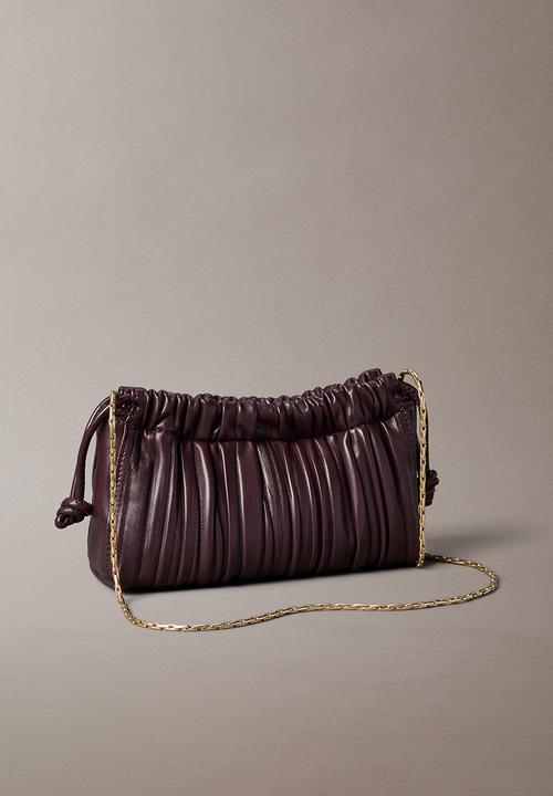 Calvin Klein - Plisse Mini Drawstring Bag- Fudge