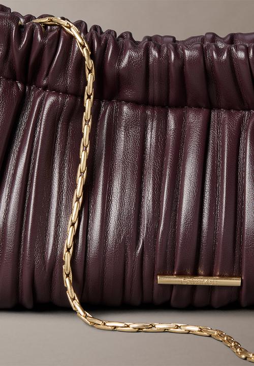 Calvin Klein - Plisse Mini Drawstring Bag- Fudge