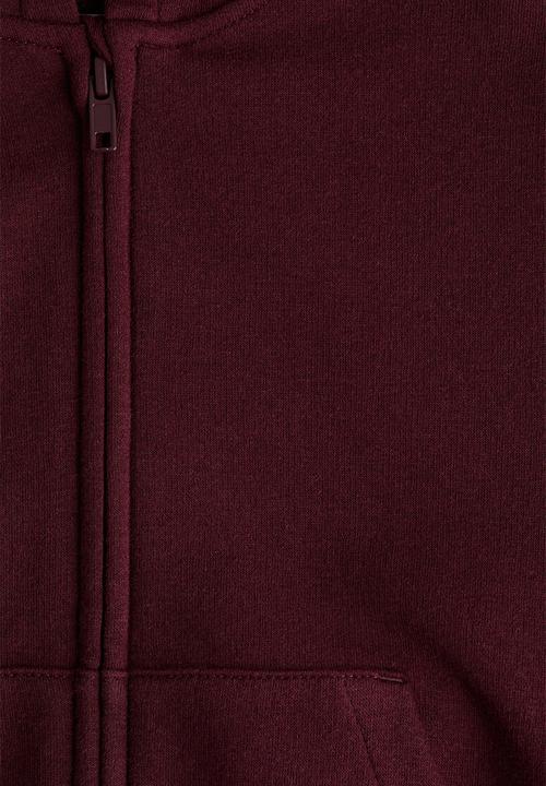 H&M - Oversized zip-through hoodie - dark red 