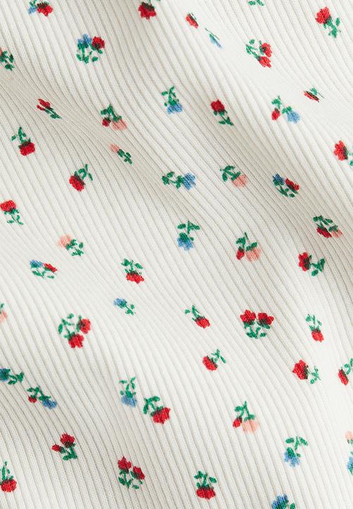 H&M - Printed cotton top - white floral
