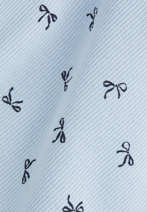 H&M - Printed cotton top - light blue bows