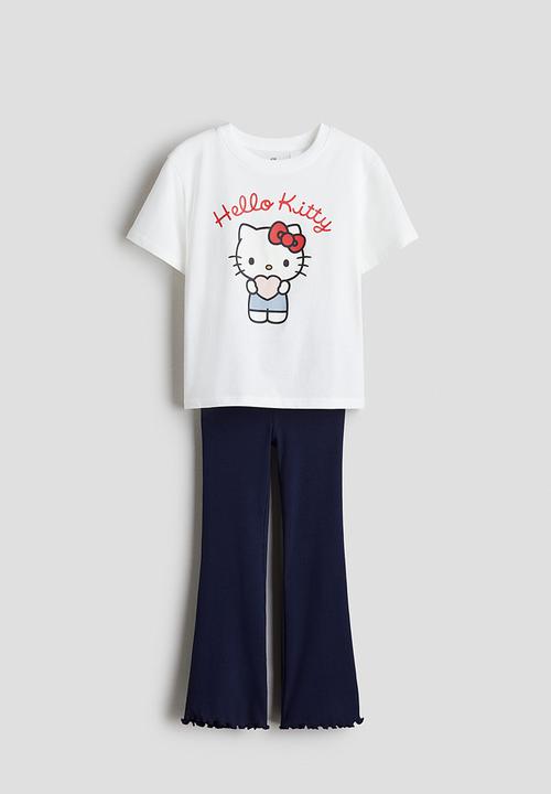 H&M - 2-Piece set with top and leggings - white hello kitty