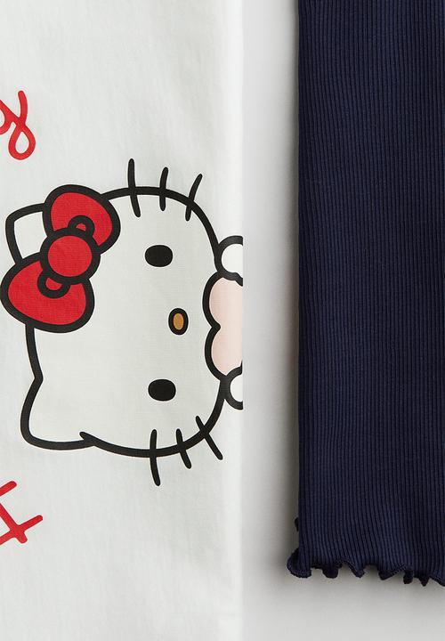 H&M - 2-Piece set with top and leggings - white hello kitty