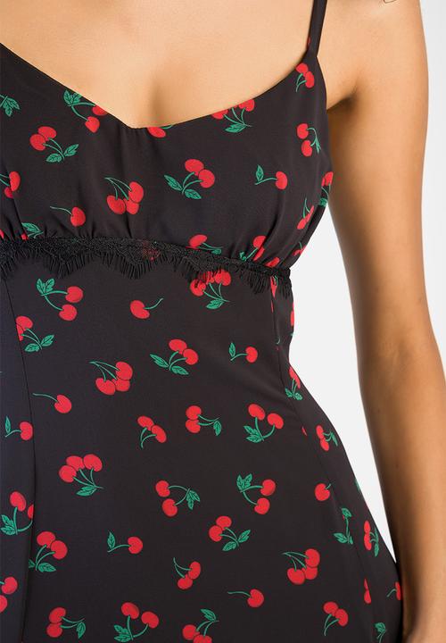 SISSY BOY - Cherry Bomb: Maxi Dress With Lace Trim Details - Black