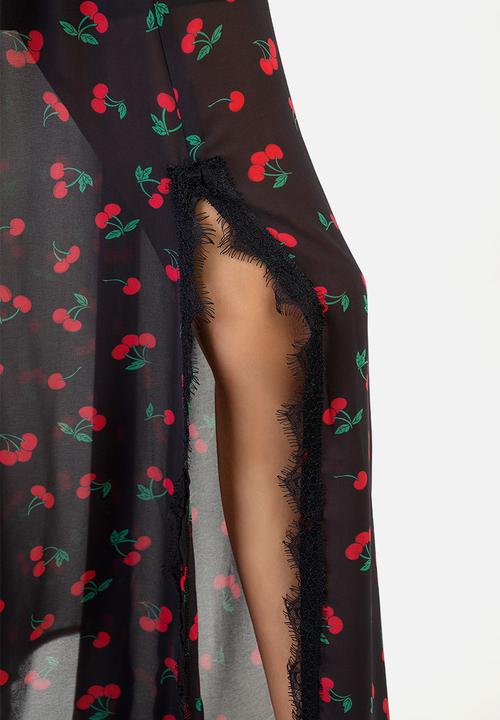 SISSY BOY - Cherry Bomb: Maxi Dress With Lace Trim Details - Black