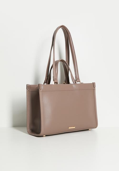 Anne Klein - Exclusive Double Handle Bonded Tote Bag - Mink Tonal