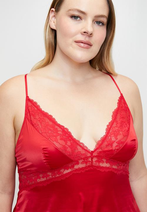 DORINA - Plus lyra-satin camisole - red