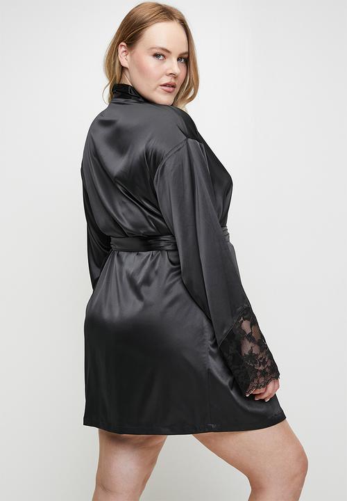 DORINA - Lyra-satin kimono - black