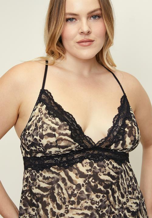 DORINA - Plus origins-print dress - black