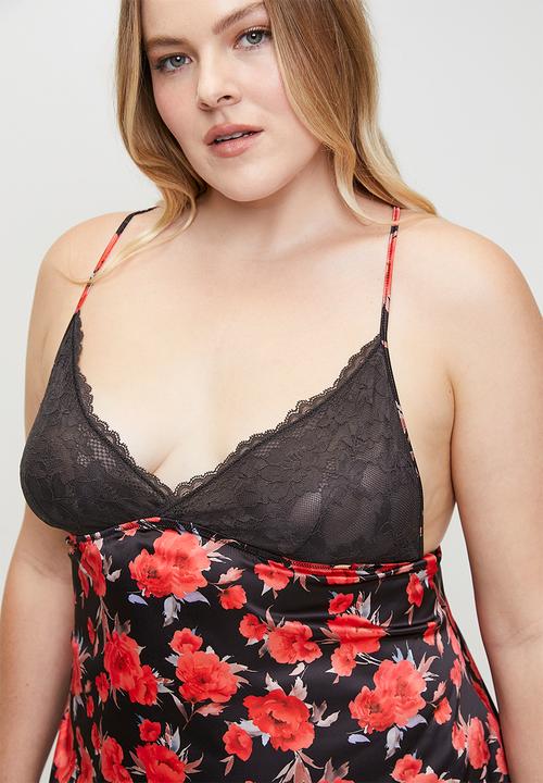 DORINA - Plus anahi-floral dress - black