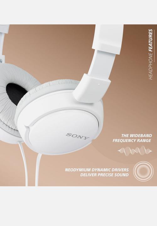 Sony - Sony MDR-ZX110 Headphones Earphone Foldable - White