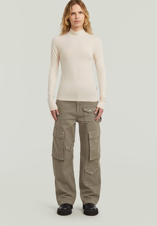 G-STAR - Mock slim t l\s wmn - white
