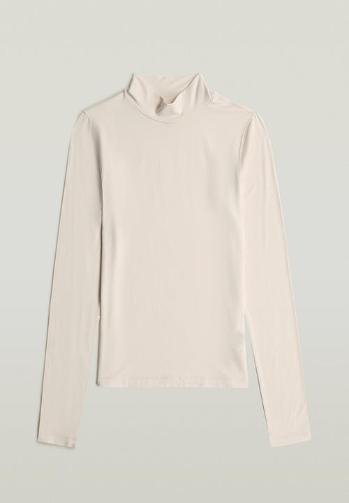 G-STAR - Mock slim t l\s wmn - white