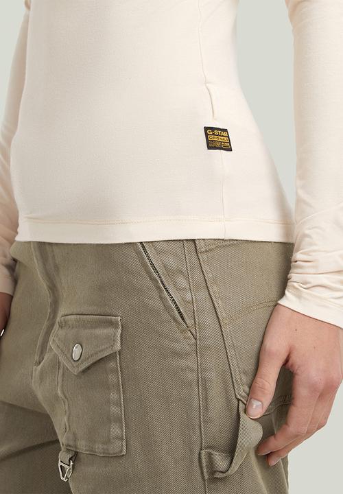 G-STAR - Mock slim t l\s wmn - white