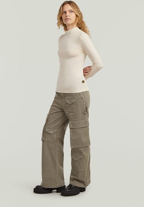 G-STAR - Mock slim t l\s wmn - white