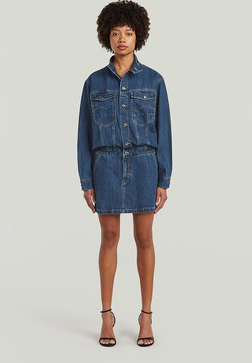 G-STAR - Jacket dress l\s wmn - Antique faded sentry blue