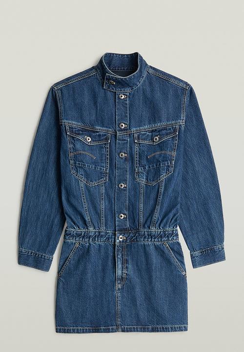 G-STAR - Jacket dress l\s wmn - Antique faded sentry blue