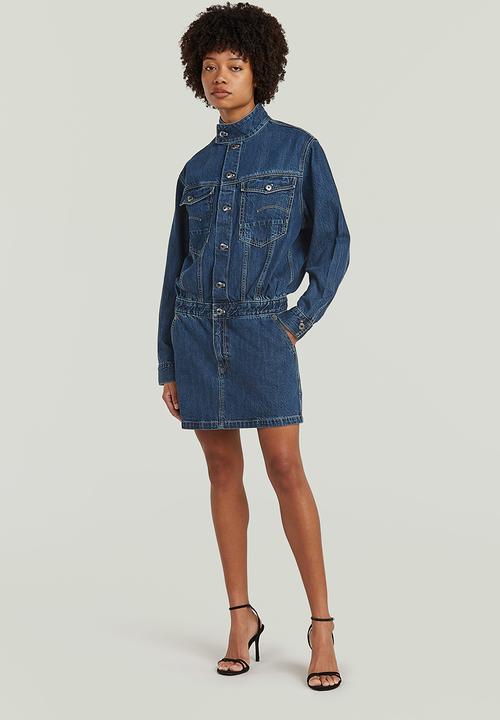G-STAR - Jacket dress l\s wmn - Antique faded sentry blue