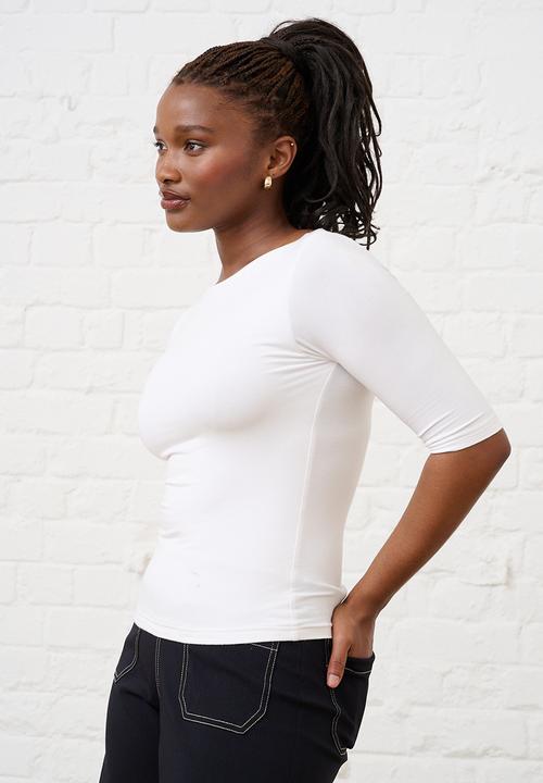 Me&B - Boat Neck Essential Top - Milk