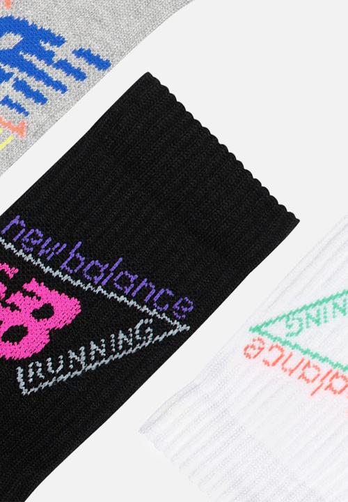 New Balance  - Active Graphic Crew Sock 3Pk - Assorted