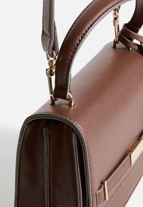 Anne Klein - Exclusive Flap Saddle With Detachable Strap Bag -Walnut