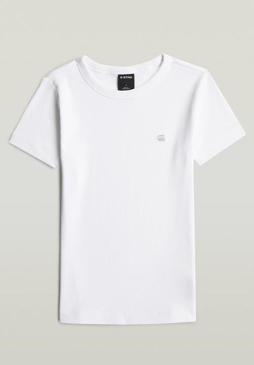G-STAR - Slim rib r t wmn - White