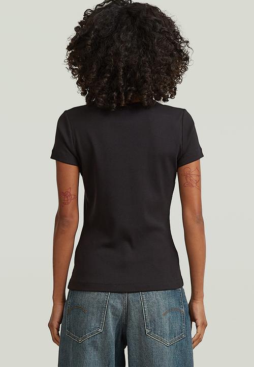 G-STAR - Slim rib r t wmn - Dk black