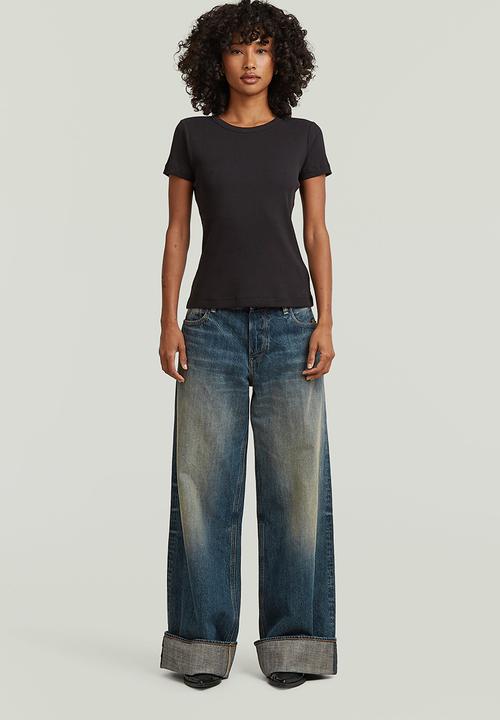 G-STAR - Slim rib r t wmn - Dk black