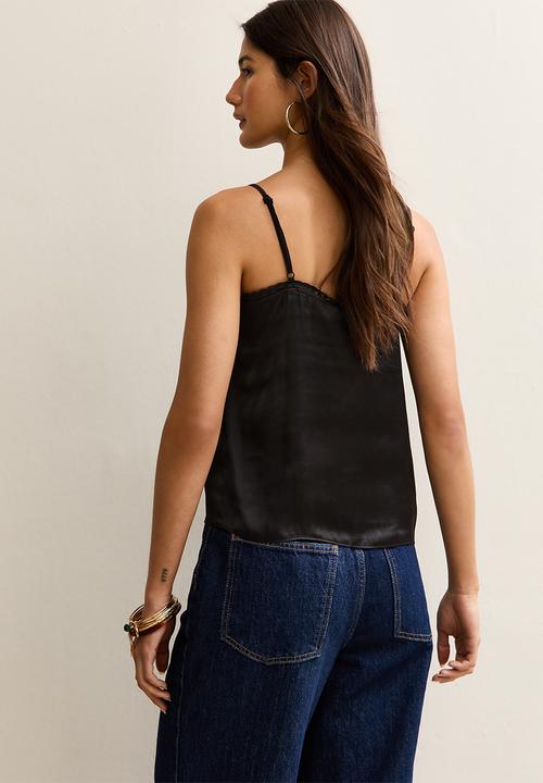 New Look - Levi lace frill cami - 01 black