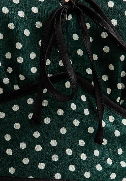 New Look - Ex ls chiff contrast trim mini - green pattern