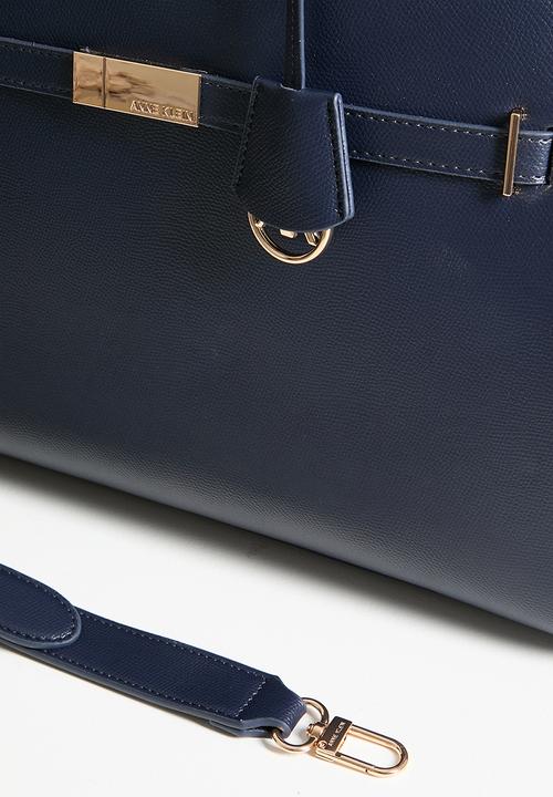 Anne Klein - Exclusive Large Satchel With Detachable Strap Bag- Navy