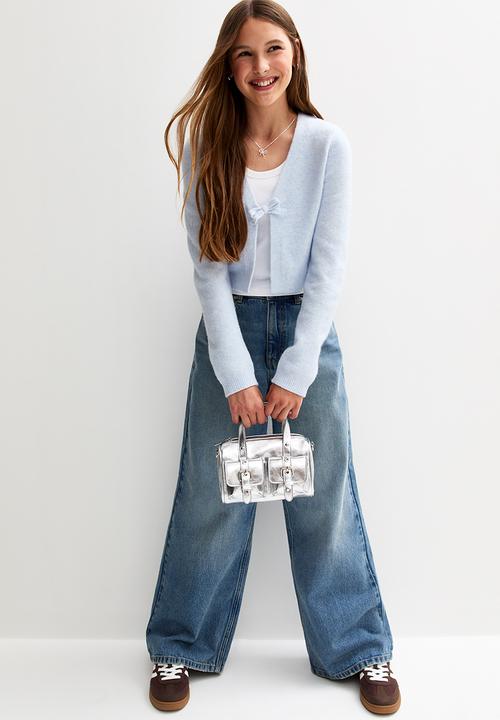 New Look - Tie front cardigan -lt blue
