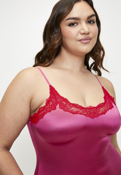 DORINA - Plus origins-shiny micro bodysuit - pink