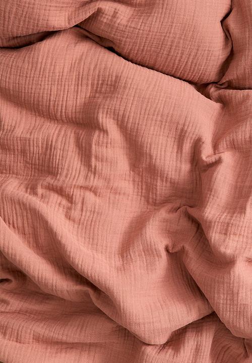 H&M - Muslin double/king duvet cover set - rust red 